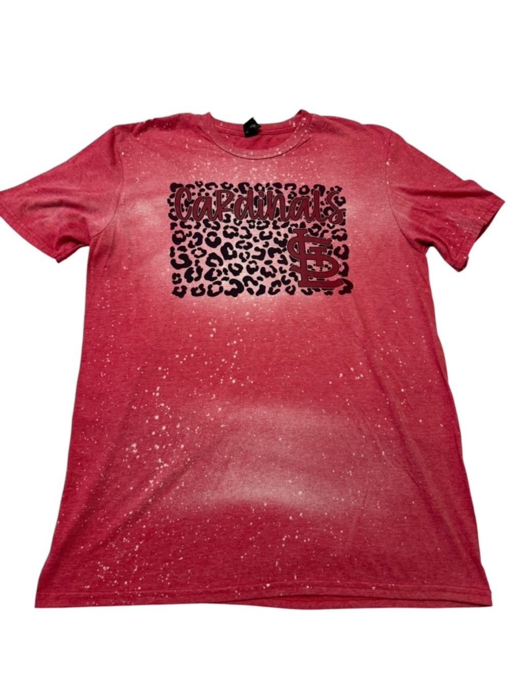 Red Animal Print Baseball Tee